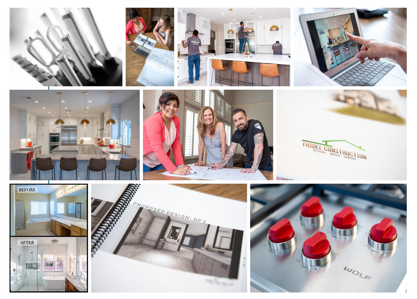 Business Marketing Commercial photography for Tridel Construction Las Vegas interior design image collage by Tampa photographer Sidney Oster